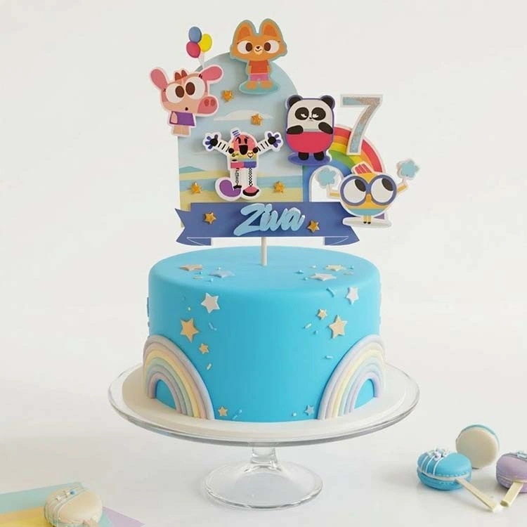 Order kids birthday cake topper Lingokids theme